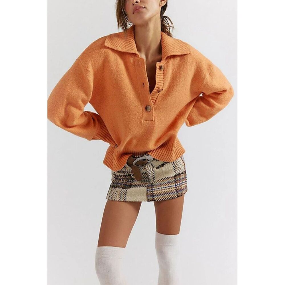 Free People Trading Up Polo - Orange